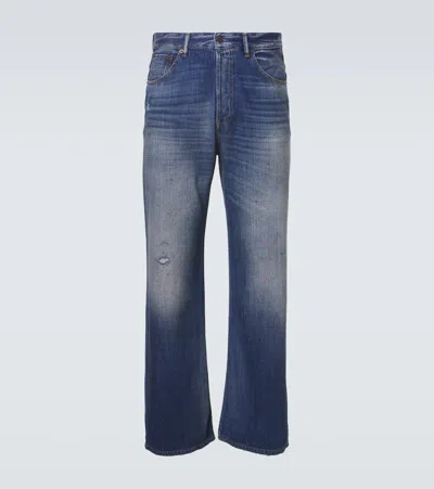 Acne Studios 2021 Distressed Wide-leg Jeans In Blue