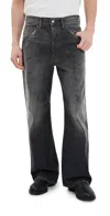 Acne Studios Trafalgar Wide Leg Jeans With Faded Effect In Black Trafalgar