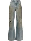 Acne Studios Ripped-detailing Wide-leg Jeans In Blue