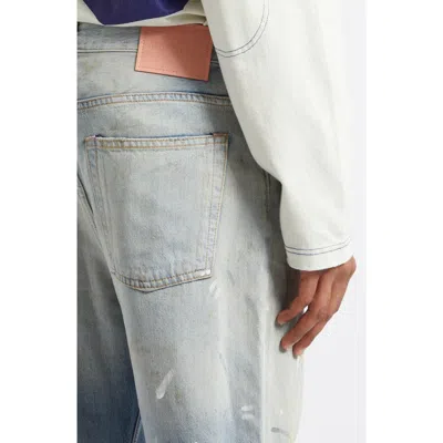 Acne Studios 2021 Trafalgar Paint Slatter Wide Leg Jeans In Blue