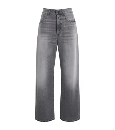 Acne Studios 2021f Mid-rise Flared Jeans In Gray