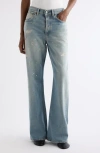 Acne Studios 2021f Trafalgar Paint Splatter Flare Jeans In Blue