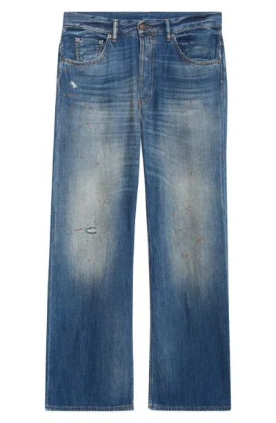 Acne Studios 2021m Trafalgar Distressed Straight Leg Jeans In Blue