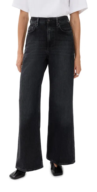 Acne Studios 5-pocket Denim Loose Fit High-waisted Jeans In Black