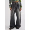Acne Studios 2023 Black Trafa Paint Splatter Baggy Wide Leg Jeans In Black