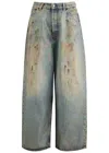 Acne Studios 2023 Coated Wide-leg Jeans In Blue