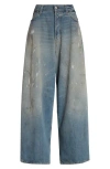 Acne Studios 2023 Paint Splatter Baggy Wide Leg Jeans In Light Blue 228