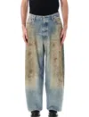 Acne Studios 2023 Penicillin Low Waist Baggy Jeans In Mid Blue