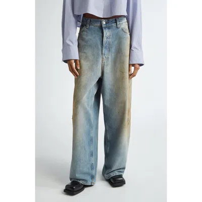 Acne Studios 2023 Penicillin Super Baggy Fit Jeans In Mid Blue