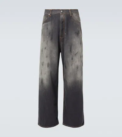 Acne Studios Mens Paint Wash Straight-leg Denim Jeans Black