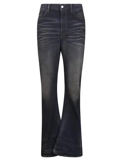 Acne Studios Logo Patch Flared Leg Jeans In Blue