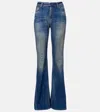 Acne Studios Distressed High-rise Flared Jeans In Blue