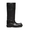 Acne Studios Black Boots With Buckle And Logo In Leather Woman In Black