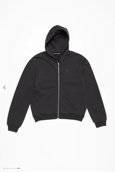 Pre-owned Acne Studios $510  Hooded Zipper Sweater In Black