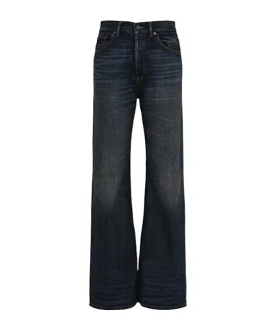 Acne Studios 5-pocket Flared Denim Jeans In Black