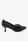 Acne Studios 60 Bow Embellished Leather Pumps In Black