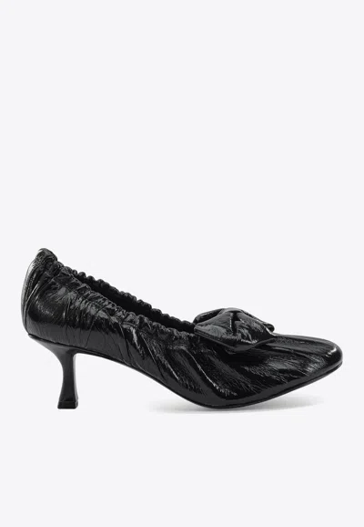 ACNE STUDIOS 60 BOW EMBELLISHED LEATHER PUMPS