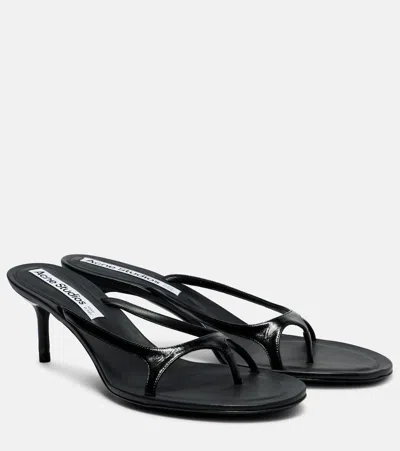 Acne Studios 60 Patent Leather Sandals In Black