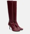 Acne Studios Stretch Back Boots Wine Red In Burgundy