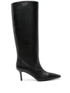 Acne Studios Stivali In Pelle Con Punta Affusolata In Black
