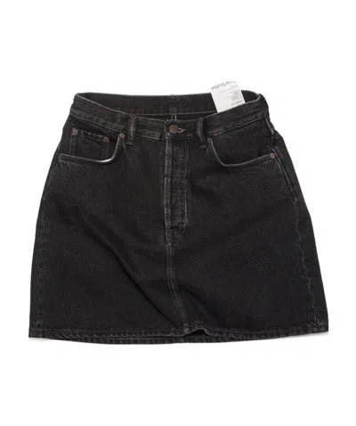 Acne Studios A-line Mini Denim Skirt In Black