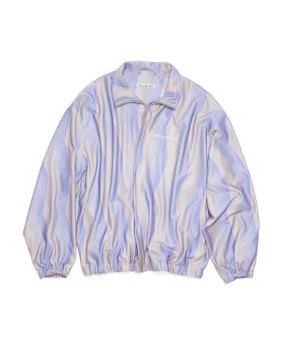 Acne Studios Abstract-print Track Jacket In Purple