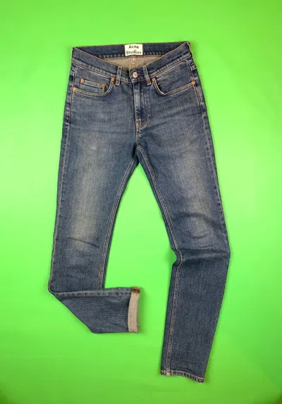 Pre-owned Acne Studios Ace Str Vintage Blue Washed Denim Jeans Pants