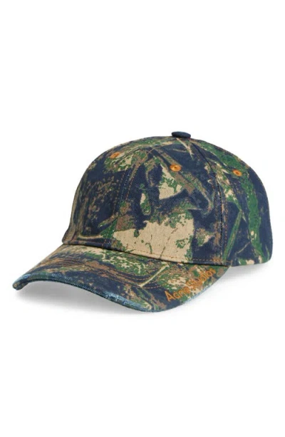 Acne Studios Acid Wash Cotton Ripstop Baseball Cap In Brown