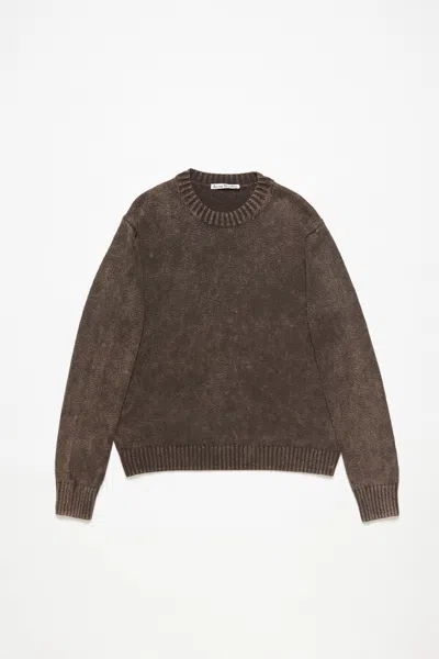 Acne Studios Acid Wash Jumper In Coffee Brown