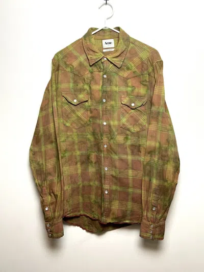 Pre-owned Acne Studios Acne Camo Painters Vintage Travis Flannel Shirt Tie Dye Y2k In Multi