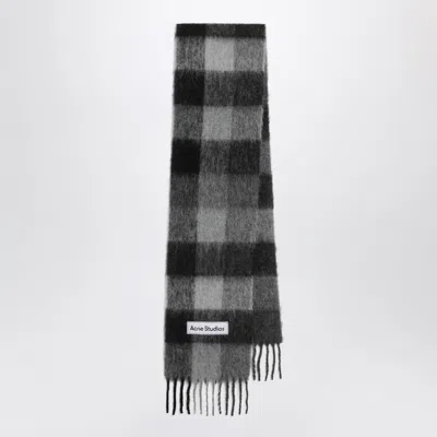 Acne Studios Acne Checked Mohair Scarf In Grey