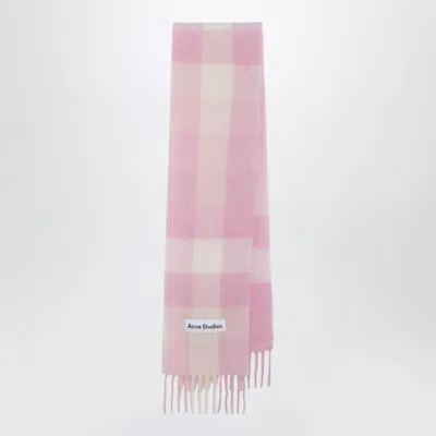 Acne Studios Acne Checked Mohair Scarf In Pink