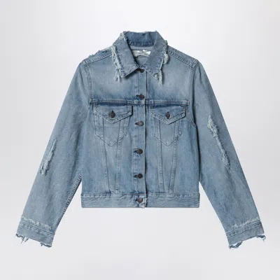 Acne Studios Acne Distressed Denim Mini Jacket In Blue