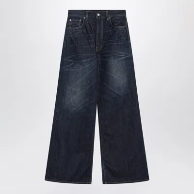 Acne Studios Acne Faded Denim Dark Wash Jeans In Black