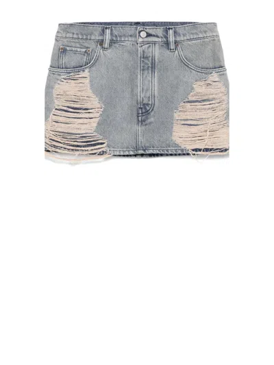 Acne Studios Women's Denim Mini Skirt In Blue