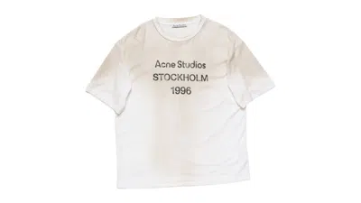 Pre-owned Acne Studios Acne Studio Logo Relaxed Fit T-shirt In Dusty White