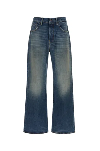 Acne Studios Blue Flared Mid Rise Jeans