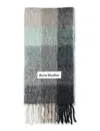 Acne Studios Multicolor Mohair Checked Scarf In Metallic