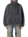 Acne Studios Oversized Faux Fur Bomber Jacket In Black