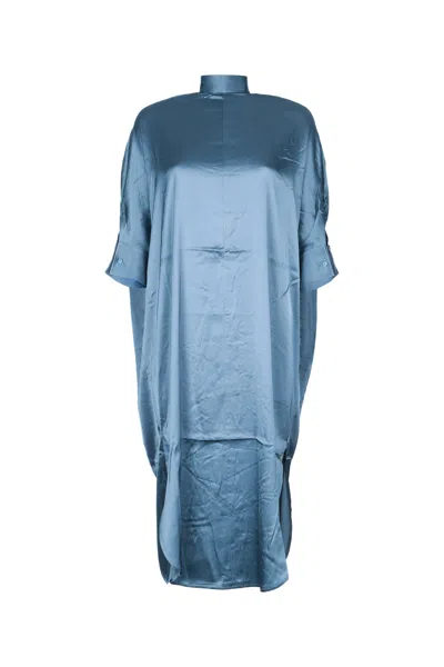 Acne Studios Acne-inspired Viscose Knit Midi Dress In Blue