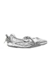Acne Studios Ballerinas Aus Metallic-leder In Gray