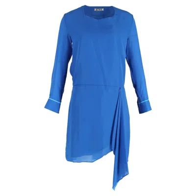 Acne Studios Adelle Tape Dress In Blue Polyester