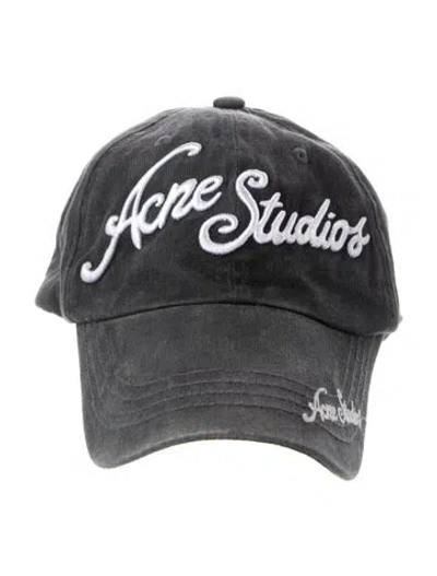 Pre-owned Acne Studios Adjustable Cotton Baseball Cap In Black