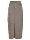Acne Studios Gray Faded Denim Maxi Skirt In Gray