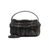 Acne Studios Aip Darl Brown Grained Leather Multipocket Micro Vintage Bag In Black