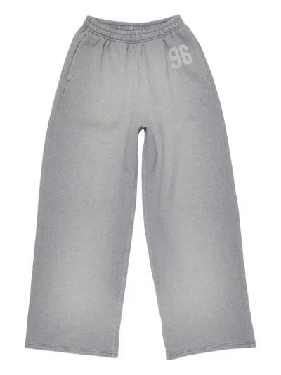 Acne Studios Logo Sweatpants Grey Melange In Purple