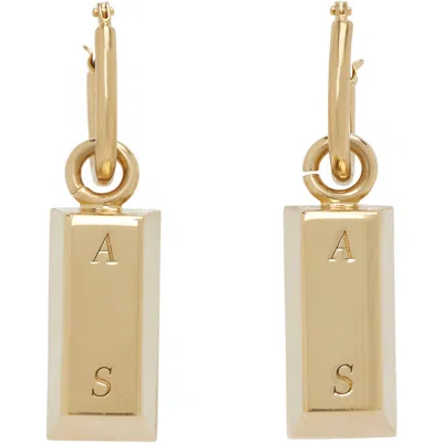 Acne Studios Aldar Earrings In Du0 Semi Matt Gold