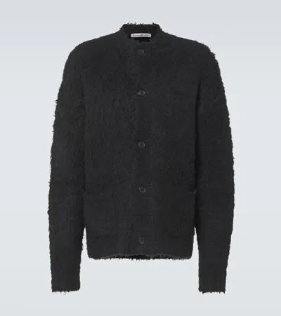 Acne Studios Long-sleeved Sweater Coat In Black