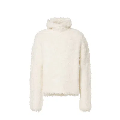 Acne Studios Alpaca Blend Hooded Sweatshirt Men In Neutral