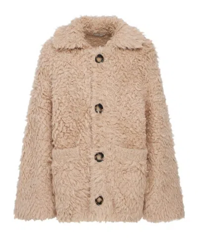 Acne Studios Alpaca Blend Knit Jacket In Brown